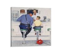 Painter Norman Rockwel-l Illustration The Runaway Poster Painting On Canvas Wall Art Poster Scroll Picture Print Walls Decor Home Posters 16x16inch(40x40cm)