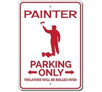 Painter Parking Only Sign Funny Retro Metal Sign 8X12 Inches