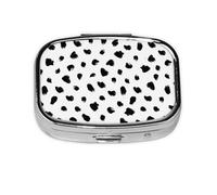 Painterly Dalmatian Animal Print,Meta Pill Box 2 Compartment Medicine Case,Portable Organizer