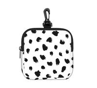 Painterly Dalmatian Animal Print, Square Zipper Storage Bag, Neoprene Coin Purse, Small Wallets, Change Pouch, Change Purse