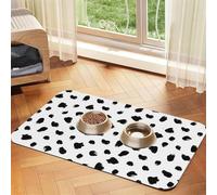 Painterly Dalmatian Animal Print,Waterproof Pet Feeding Mat,PU Leather Placemats for Cat Dog Water Bowl,Food Mats,40x60cm