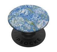 Painterly Tulip and Peony Flower Pattern PopSockets Adhesive PopGrip