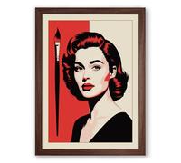 Painter's Muse Retro Framed Wall Art Print A3 (42×29.7cm) Walnut, Wall Decor for Living Room, Bedroom, Office & Home, Ready to Hang, Art Gift
