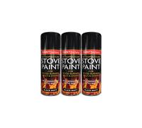 PaintFactory Stove Paint Heat Resistant Matt Black 400ml x 3
