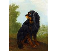 PAINTING ANIMAL PORTRAIT OUDRY CAVALIER KING CHARLES SPANIEL ART PRINT HP1491