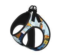 Painting Art Abstract Print Adjustable Harness Leash Set For Cats And Dogs, Soft Breathable Kitten Puppy Mesh Vest With Reflective Design, Escape-Proof Lead For Small Pets Walking Training