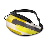 Painting Art Casual Waist Bag for Men Woman Abstract Modern Lines Yellow and White Art Squares Textured Durable Fanny Pack Enjoy Sport Hiking Running Cycling Outdoor