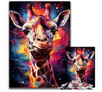 Painting Art Giraffe JigsawPuzzle 1000 Pieces for Adults Difficult Puzzles for Adults Fun at Home Activities Birthday Present Travel Gifts 1000 PCS(38x26cm)