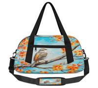 Painting Bird Kids Overnight Duffle Bags for Girls Boys, Bird Flower Lightweight Sports Gym Bag for Kids,Small Overnight Weekender Carry on Travel Bags Dance Bag, Painting Bird, 18.5L x 7.8W x 9.4H