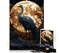 Painting Black Stork 1000 Piece Jigsaw Puzzles for Teenagers Jigsaw Smart Game Warm Time Image Assembly Lovely Gift (50x75cm)
