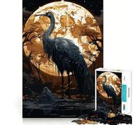 Painting Black Stork Jigsaw Puzzles for Adults 1000 Pieces Strengthen Memory Family Bond Clean Edge Birthday Gift (38x52cm)