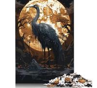 Painting Black Stork Jigsaw Puzzles Puzzles for Adults Kids. 1000 Piece Whimsical Challenge Toy Educational Game Home Decoration for Adults& Kids Age 14 Years Up 1000pcs (75x50cm)