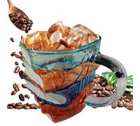 Painting Book Mug - Glass Mug in the Shape of a Stack of Books - Creative Table Decoration, Decorative Artisan Content for Literature and Art Teacher