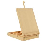 Painting Box Sketching Portable Wooden Table Easel Box for Canvas up to 61cm Adjustable Beechwood Storage Portable Folding Artist Drawing Board for Sketching