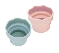 Painting Brush Washing Bucket, Pack of 2 Mini Foldable Silicone Washing Bucket Watercolor Acrylic Oil Painting Brush Bucket for Art Outdoor Beach Camping Hiking Picnics and Boating
