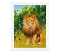 Painting by Number Kits - 40x30cm ，DIY Canvas Oil Painting Kit for Adults，A Majestic Lion in The Lush Jungle.