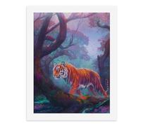 Painting by Number Kits - 40x30cm ,DIY Canvas Oil Painting Kit for Adults,A Majestic Tiger in A Vibrant Forest.