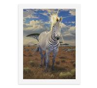 Painting by Number Kits - 40x30cm ，DIY Canvas Oil Painting Kit for Adults，A Majestic Zebra Stands in an African Savanna Under A Radiant Sun.