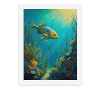Painting by Number Kits - 40x30cm ，DIY Canvas Oil Painting Kit for Adults，A Vibrant Underwater Scene with Colorful Fish Swimming Among Coral Reefs.-5