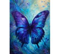 Painting by Number Kits for Adult Blue Butterfly Paint by Numbers for Children, Art Crafts Kits Gift, Acrylic Simple Paint by Number Canvas, Hobbies for Adults Women, Home Wall Decor 8x12in I-2771