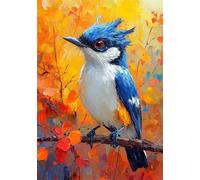 Painting by Number Kits for Adults Beginners, Animal Paint by Numbers for Children, DIY Color Oil Painting with Paint Brushes Acrylic Pigment Drawing Paintwork 40x59inch Without Frame Bird X-8060