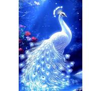 Painting by Number Kits for Adults Beginners, Animal Paint by Numbers for Children, DIY Color Oil Painting with Paint Brushes Acrylic Pigment Drawing Paintwork 16x20inch Without Frame Peacock X-9524