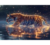 Painting by Number Kits for Adults Beginners, Dream Paint by Numbers for Children, DIY Color Oil Painting with Paint Brushes Acrylic Pigment Drawing Paintwork 40x59inch Without Frame Tiger X-7670