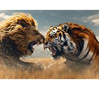 Painting by Number Kits for Adults Beginners, Lion Paint by Numbers for Children, DIY Color Oil Painting with Paint Brushes Acrylic Pigment Drawing Paintwork 28x40inch Without Frame Tiger X-7047