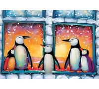 Painting by Number Kits for Adults Beginners, Penguin Paint by Numbers for Children, DIY Color Oil Painting with Paint Brushes Acrylic Pigment Drawing Paintwork 40x59inch Without Frame Animal X-3660