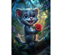Painting by Number Kits for Adults Beginners, Rose Paint by Numbers for Children, DIY Color Oil Painting with Paint Brushes Acrylic Pigment Drawing Paintwork 28x40inch Without Frame Koala X-4147