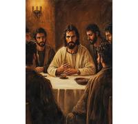 Painting by Number Kits for Adults Beginners, The Last Supper Paint by Numbers for Children, Color Oil Painting with Paint Brushes Acrylic Pigment Drawing Paintwork 16x20inch Without Frame Man X-6414