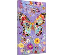 Painting by Numbers for Adults Abstract 28x56 inch Large Paint by Numbers for Children, with Frame Beginners Adult Paint by Number Canvas Kits with Brushes Acrylic for Home Decor, Butterfly k-805