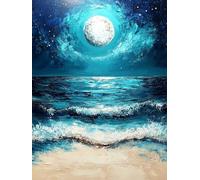 Painting by Numbers for Adults Abstract, with Frame Canvas for Ages 6-12 Kids Paint by Numbers, DIY Ocean Waves Canvas Oil Painting Kit for Kids or Beginner, for Home Wall Decor 100x80 cm Q-4290