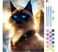 Painting by Numbers for Adults Animal Pattern, Cat Paint by Numbers Canvas Kits Without Frame, DIY Color Acrylic Paintings with Brushes and Acrylic Paint, Home Decor, Gifts for Men, 24x32INCH,Model810