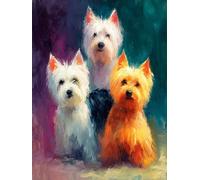 Painting by Numbers for Adults Animal, with Frame Canvas for Ages 6-12 Kids Paint by Numbers, Dog Canvas Oil Painting Kit for Kids or Beginner with Paint Brushes, for Home Wall Decor 50x40 cm Q-4834