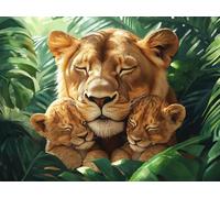Painting by Numbers for Adults Animal, with Frame Canvas for Ages 6-12 Kids Paint by Numbers, Lion Canvas Oil Painting Kit for Kids or Beginner with Paint Brushes, for Home Wall Decor 80x60 cm Q-5157