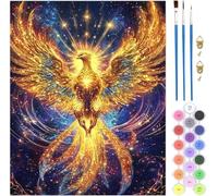 Painting by Numbers for Adults Bird Pattern, Phoenix Paint by Numbers Canvas Kits Without Frame, DIY Color Acrylic Paintings with Brushes and Acrylic Paint, Home Decor Gifts for Men 8x12INCH, Model513