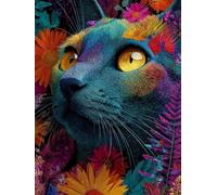 Painting by Numbers for Adults Cat Paint by Numbers Kits Flower, Retro DIY Canvas Oil Paintings Kits Hobbies for Adults Crafts with Accessories for Home Wall Decor, Gifts 32x47in Without Frame F-DE89