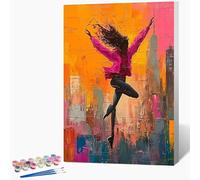Painting by Numbers for Adults Dance Paint by Numbers Kits Abstract, DIY Hobbies for Adults Crafts, Canvas Oil Paintings Art Kits for Home Wall Decor, Gifts Without Frame 30x40cm 4-VN68