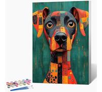 Painting by Numbers for Adults Dog Paint by Numbers Kits Abstract, DIY Hobbies for Adults Crafts, Canvas Oil Paintings Art Kits With Accessories for Home Wall Decor, Gifts Without Frame 30x40cm 9-B140