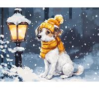Painting by Numbers for Adults, Dog Paint by Numbers Kits for Adults Snow Pattern Design, Oil Paintings Kit for Kids with Paintbrushes and Acrylic, Home Wall Decor, Without Frame 110x80cm, Model 153