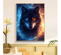 Painting by Numbers for Adults Dream Wolf Paint by Numbers Children Kits, Crafts for Adults, DIY Painting Art with Brushes Acrylic Pigment, Home Decorations Gifts 28x36in (Without Frame) w6t-201