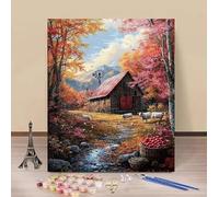 Painting by Numbers for Adults Farm Paint by Numbers Kits Animal, DIY Hobbies for Adults Crafts, Canvas Oil Paintings Art Kits With Accessories for Home Wall Decor, Gifts Without Frame 30x40cm W-F55P0