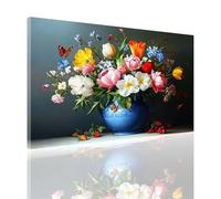 Painting by Numbers for Adults Flower Bouquet Paint by Numbers Kits, Adult Paint by Number Color DIY Kids Beginner Number Painting with Brushes and Acrylic Canvas Kits for Decor Gift 16x24 in 2y-720