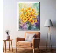 Painting by Numbers for Adults Flower Paint by Numbers Kits, Adult Paint by Number Plant DIY Kids Beginner Number Painting with Brushes and Acrylic Pigment Canvas Kits for Decor Gift 16x20 in 2y-630
