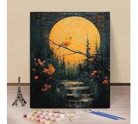 Painting by Numbers for Adults Flower Paint by Numbers Kits Bird, DIY Hobbies for Adults Crafts, Canvas Oil Paintings Art Kits With Accessories for Home Wall Decor, Gifts Without Frame 60x90cm M-188H9
