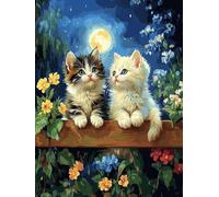 Painting by Numbers for Adults Flower, with Frame Canvas for Ages 6-12 Kids Paint by Numbers, Cat Canvas Oil Painting Kit for Kids or Beginner with Paint Brushes, for Home Wall Decor 100x80 cm Q-1910