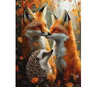 Painting by Numbers for Adults Fox Paint by Numbers Canvas Kits Hedgehog Craft Paintings DIY Kits for Adults Oil Art with Brush and Acrylic Paints for Home Wall Decor, Gifts 70x100cm Frameless G-9J91