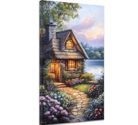 Painting by Numbers for Adults Garden 12x24 inch Small Paint by Numbers for Children, with Frame Beginners Adult Paint by Number Canvas Kits with Brushes Acrylic Pigment for Home Decor, Room k-1415