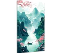 Painting by Numbers for Adults Japan 16x28 inch Small Paint by Numbers for Children, with Frame Beginners Adult Paint by Number Canvas Kits with Brushes Acrylic Pigment for Home Decor, Mountain k-1460